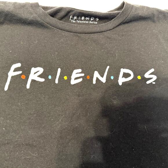 Friends TV Show T-Shirt Women's L Black Logo Tee Warner Bros Comedy Fan Shirt - Picture 2 of 3